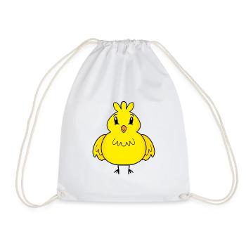 Duck Chick Duckling Bird - Drawstring Bag - white - Front