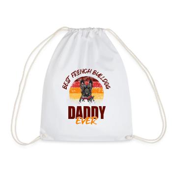 Best French Bulldog Daddy - Drawstring Bag - white - Front