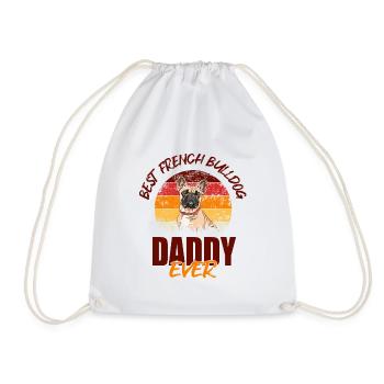 French Bulldog - Drawstring Bag - white - Front