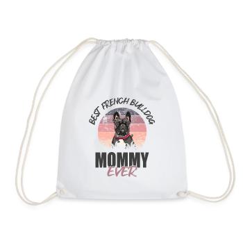 French Bulldog - Drawstring Bag - white - Front