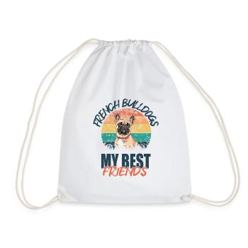 Nice design for a dog lover - Drawstring Bag - white - Front