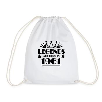 1961 - Born 1961 - Drawstring Bag - white - Front