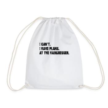 I have plans. At the hairdresser. - Drawstring Bag - white - Front