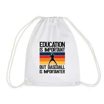 Bildung Ist Wichtig, Aber Baseball Ist wichtiger - Turnbeutel - Weiß - Vorne