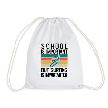 School is important - Drawstring Bag - white - Front