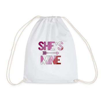 LGBTQ love. She is my - Drawstring Bag - white - Front