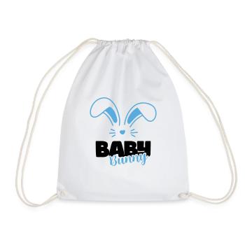 Baby Hase Junge Boy Hellblau - Turnbeutel - Weiß - Vorne