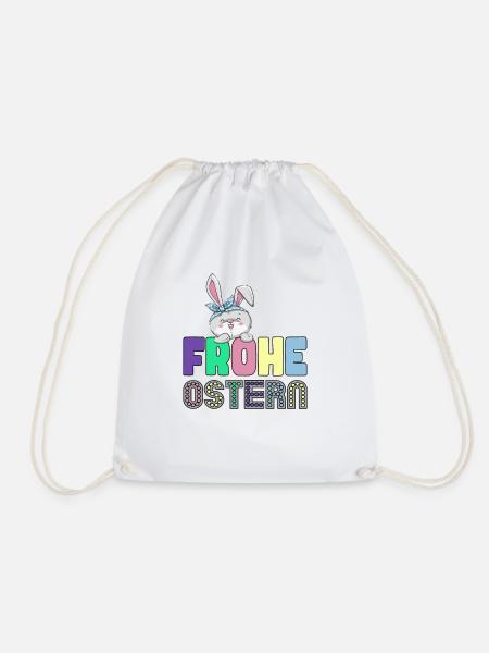 Frohe Ostern - Osterhase - Turnbeutel - Weiß