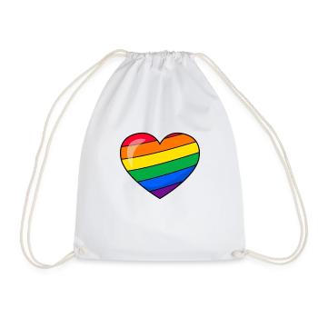 Fierté Cœur LGBTQ - Sac de sport léger - blanc - Devant