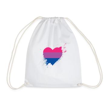 Fierté LGBTQ Coeur Bisexuel - Sac de sport léger - blanc - Devant