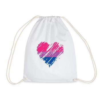 Fierté LGBTQ Coeur Bisexuel - Sac de sport léger - blanc - Devant