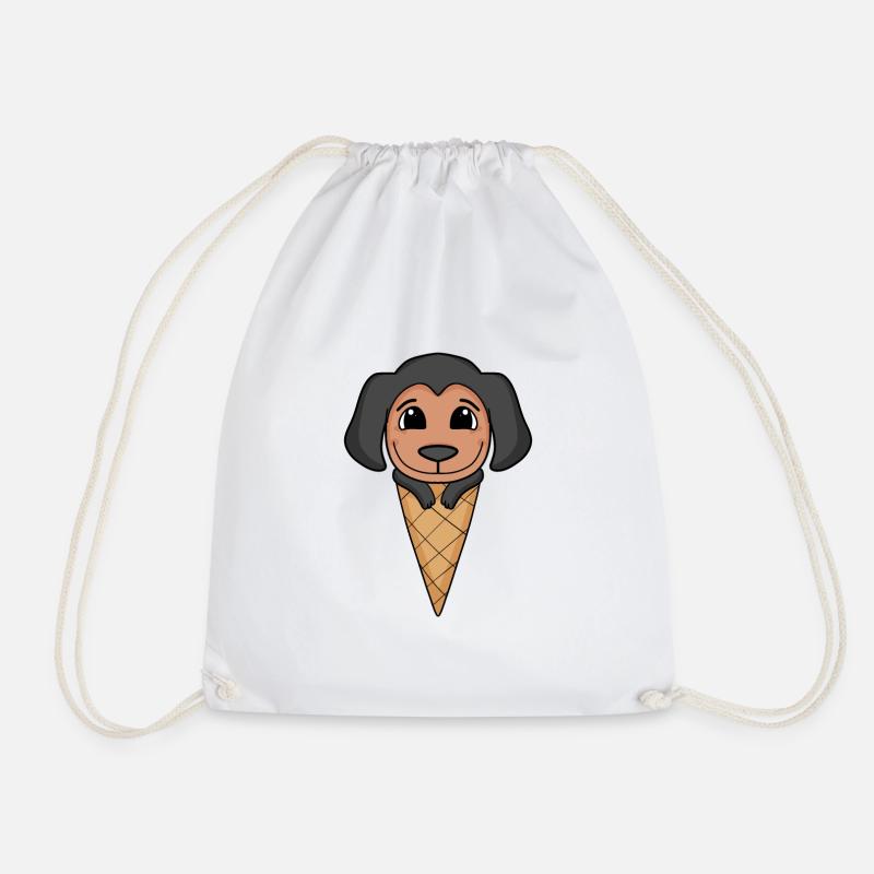 Dobermann Eis Motiv - Turnbeutel - Weiß