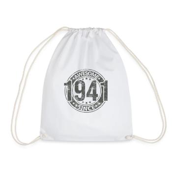 Awesome Since Vintage 1941 Retro Birthday - Drawstring Bag - white - Front