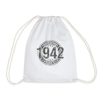 Awesome Since Vintage 1942 Retro Birthday - Drawstring Bag - white - Front