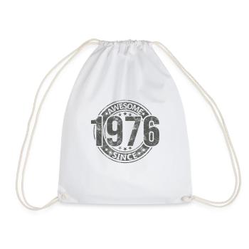 Awesome Since Vintage 1976 Retro Birthday - Drawstring Bag - white - Front