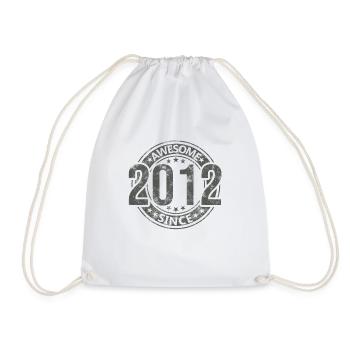 Awesome Since Vintage 2012 Retro Birthday - Drawstring Bag - white - Front