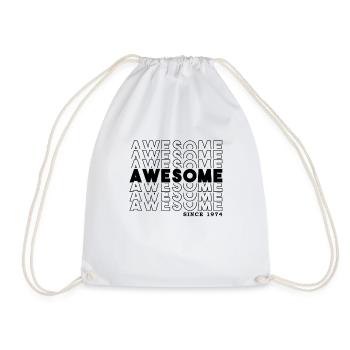 Awesome Since 1974 Man Woman Birthday Retro - Drawstring Bag - white - Front