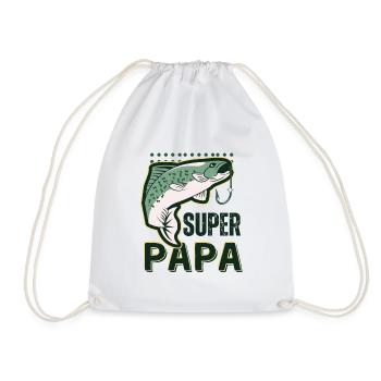 Cadeau pêcheur super papa - Sac de sport léger - blanc - Devant
