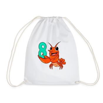 Homard motif 8e anniversaire - huit ans - Sac de sport léger - blanc - Devant