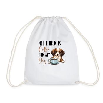 Journée mondiale du café avec un chien - Sac de sport léger - blanc - Devant