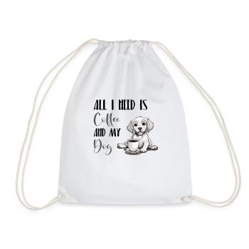 Journée mondiale du café avec un chien - Sac de sport léger - blanc - Devant