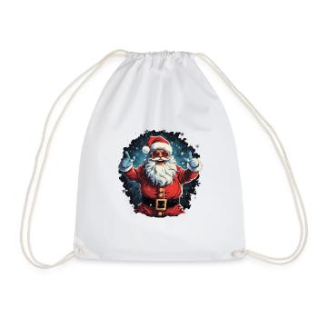 Funny Santa Claus for Christmas - Drawstring Bag - white - Front