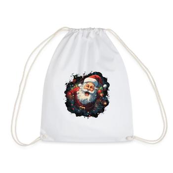 Lustiger Weihnachtsmann zu Weihnachten - Turnbeutel - Weiß - Vorne