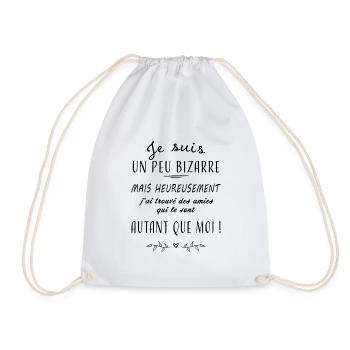 je suis un peu bizarre - cadeau message humour - Sac de sport léger - blanc - Devant