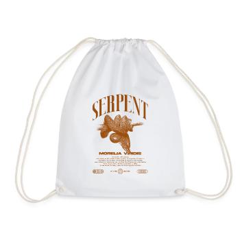 Green Tree Python Modern Reptile Keeper Streetwear - Drawstring Bag - white - Front