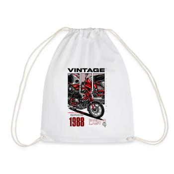 Vintage Motorcycle Bikers Motorbike Birthday 1988 - Drawstring Bag - white - Front