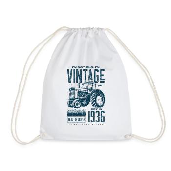 Tracteur Vintage Farmer Anniversaire Né En 1936 - Sac de sport léger - blanc - Devant
