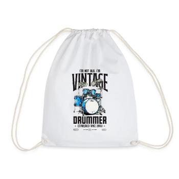 I'm Not Old I'm Vintage Retro 2003 Drummer - Drawstring Bag - white - Front