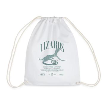 Green Tree Monitor Streetwear Lizard Keeper - Drawstring Bag - white - Front