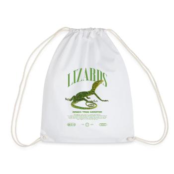 Green Tree Monitor Streetwear Lizard Keeper - Drawstring Bag - white - Front