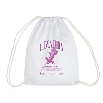 Gecko à crête Streetwear gardien de lézard - Sac de sport léger - blanc - Devant