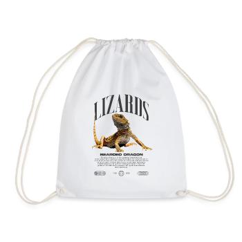Dragon barbu Streetwear gardien de lézard - Sac de sport léger - blanc - Devant