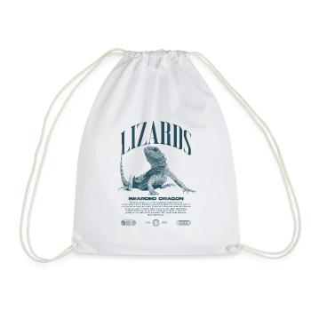 Bearded Dragon Streetwear Lizard Keeper - Drawstring Bag - white - Front