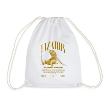 Bearded Dragon Streetwear Lizard Keeper - Drawstring Bag - white - Front