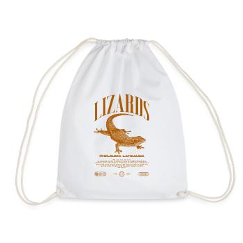 Phelsuma laticauda Day Gecko Lizard Keeper - Drawstring Bag - white - Front