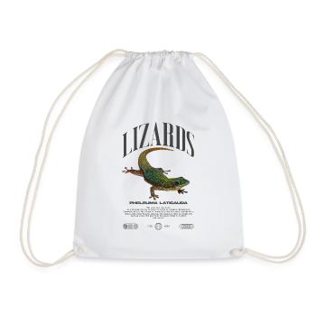 Phelsuma laticauda Day Gecko Lizard Keeper - Drawstring Bag - white - Front