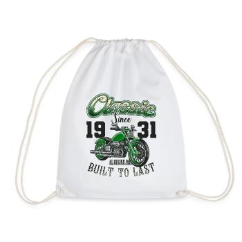 Motorcycle Bikers Motorbike Birthday Born In 1931 - Drawstring Bag - white - Front