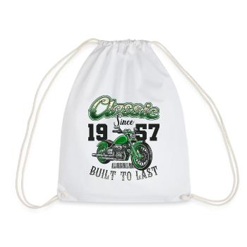 Moto Motard Moto Anniversaire Né En 1957 - Sac de sport léger - blanc - Devant
