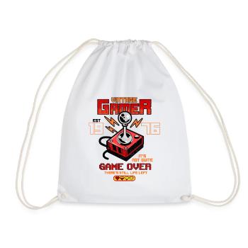 Vintage Gamer Since 1976 Funny Birthday Gaming - Drawstring Bag - white - Front