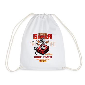 Vintage Gamer Since 1974 Funny Birthday Gaming - Drawstring Bag - white - Front