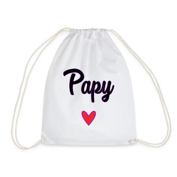 PAPY. PAPA. FÊTE DES PÈRES. BONNE FÊTE PAPA - Sac de sport léger - blanc - Devant