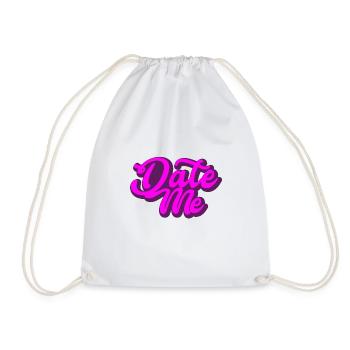 Date Me | present - Drawstring Bag - white - Front