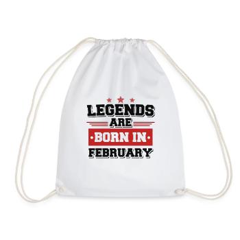 Legend are born in February! - Turnbeutel - Weiß - Vorne