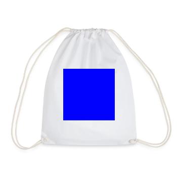 Quadrat blau - Turnbeutel - Weiß - Vorne