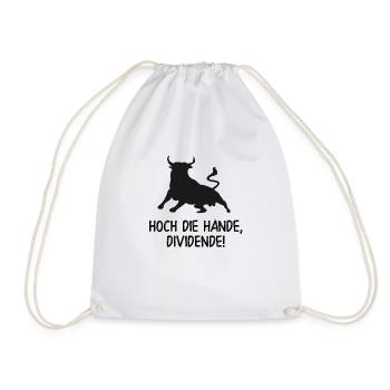 High hands, dividend! funny stocking shirt - Drawstring Bag - white - Front