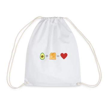 Avocado / toast / love / toast and avocado - Drawstring Bag - white - Front